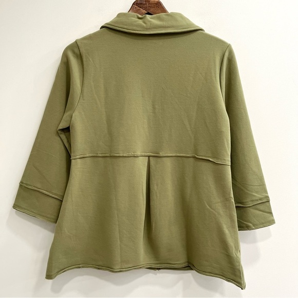 Neon Buddha paint the sky jacket Olive green size artsy Lagenlook quirky small - Picture 2 of 10